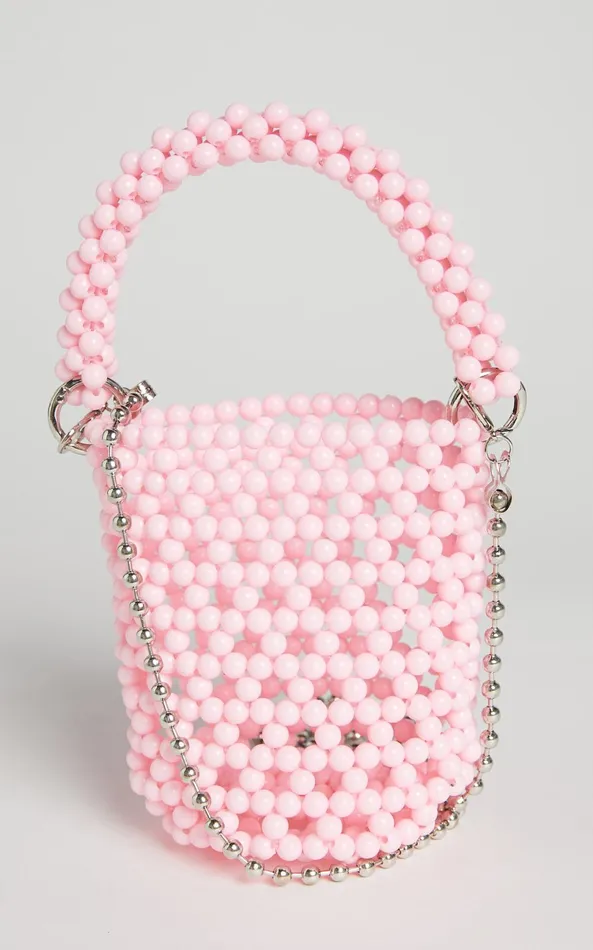 Showpo Chonamie Beaded Mini Crossbody Bag In Pink Women Bags