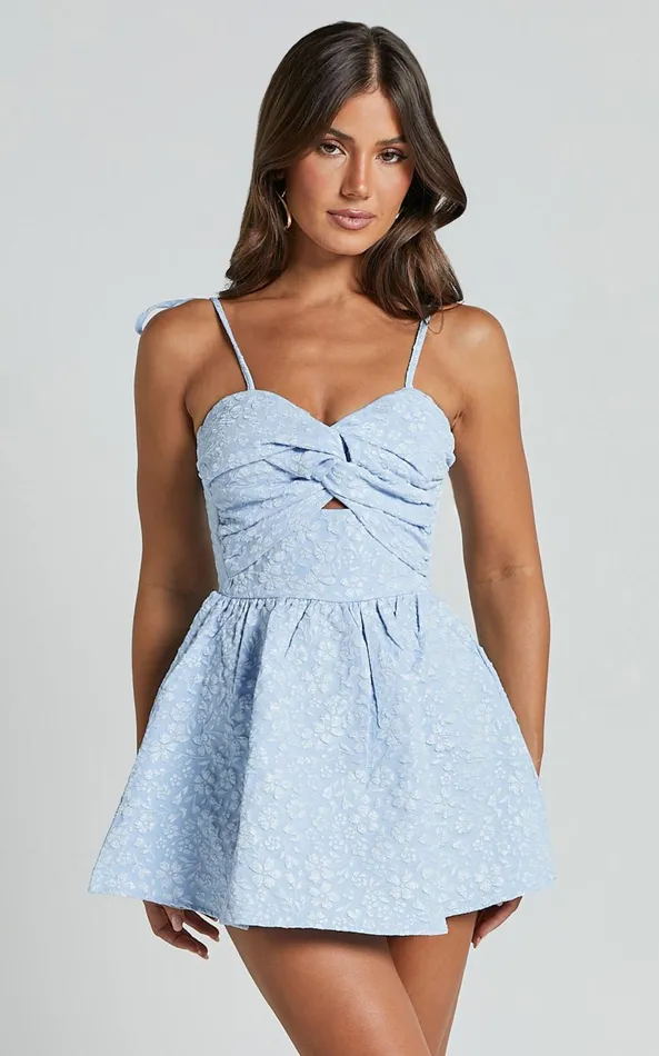 Showpo Chrissy Mini Dress 8211 Sweetheart Tie Strap Cut Out Dress In Soft Blue Women Dresses Showpo Chrissy Mini Dress 8211 Sweetheart Tie Strap Cut Out Dress In Soft Blue Women Dresses