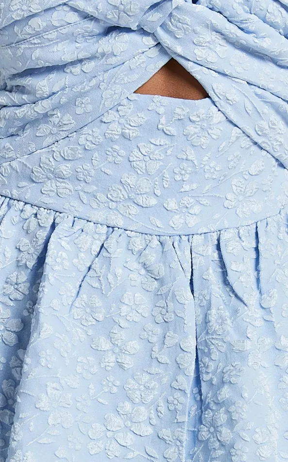 Showpo Chrissy Mini Dress 8211 Sweetheart Tie Strap Cut Out Dress In Soft Blue Women Dresses