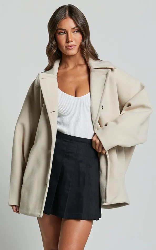 Showpo Claudia Coat 8211 Triple Breasted Coat In Beige Women Jackets and Coats