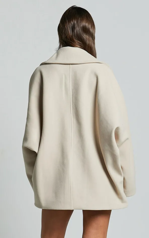 Showpo Claudia Coat 8211 Triple Breasted Coat In Beige Women Jackets and Coats