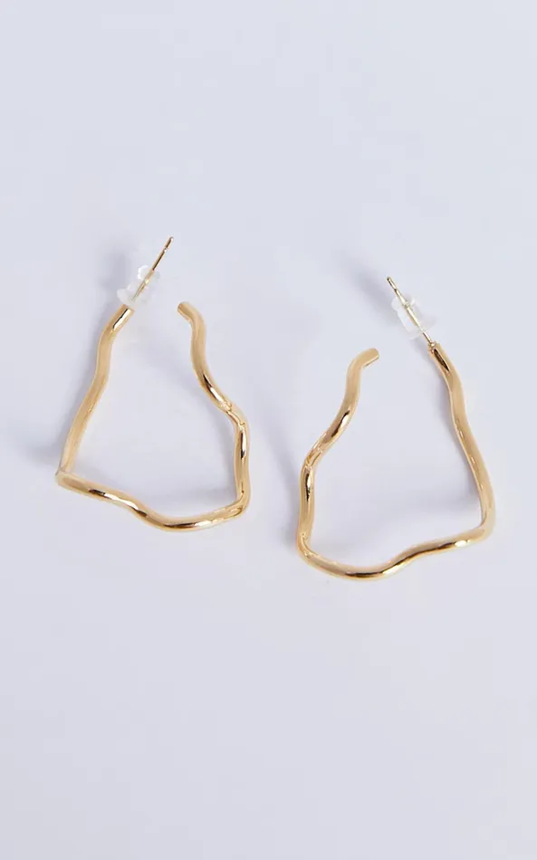 Showpo Claudia Earring 8211 Swirl Detail Long Hoop Earring In Gold Women Earrings Showpo Claudia Earring 8211 Swirl Detail Long Hoop Earring In Gold Women Earrings