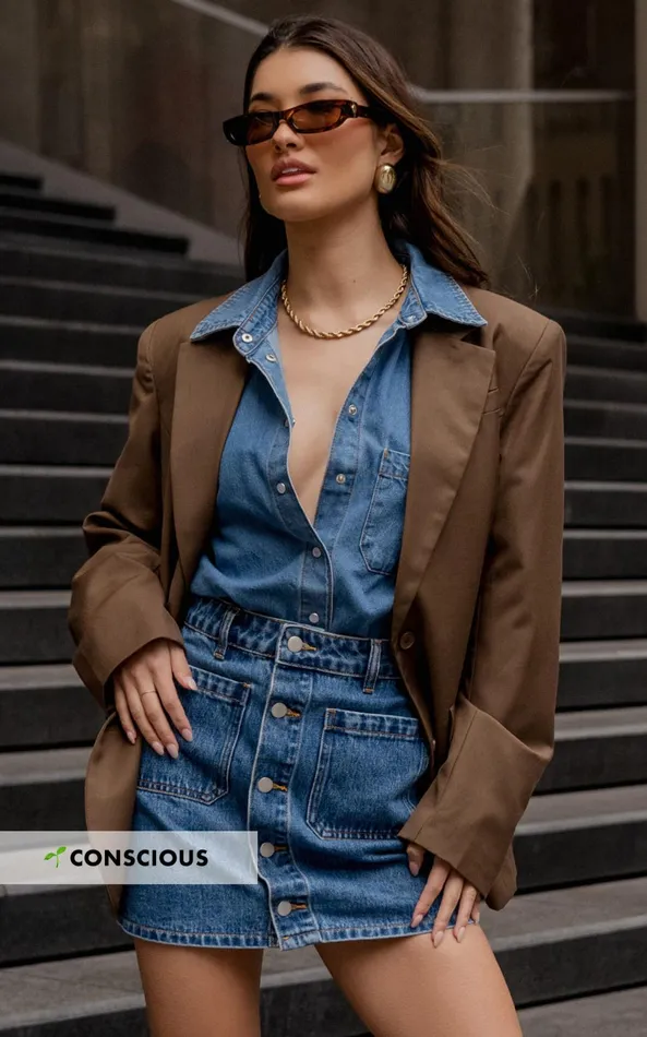 Showpo Collins Top 8211 Long Sleeve Button Through Denim Shirt In Mid Blue Wash Women Denim Showpo Collins Top 8211 Long Sleeve Button Through Denim Shirt In Mid Blue Wash Women Denim