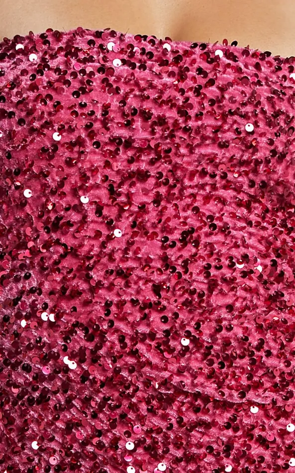 Showpo Connie Mini Dress 8211 Strapless Sequin Dress In Pink Women Dresses