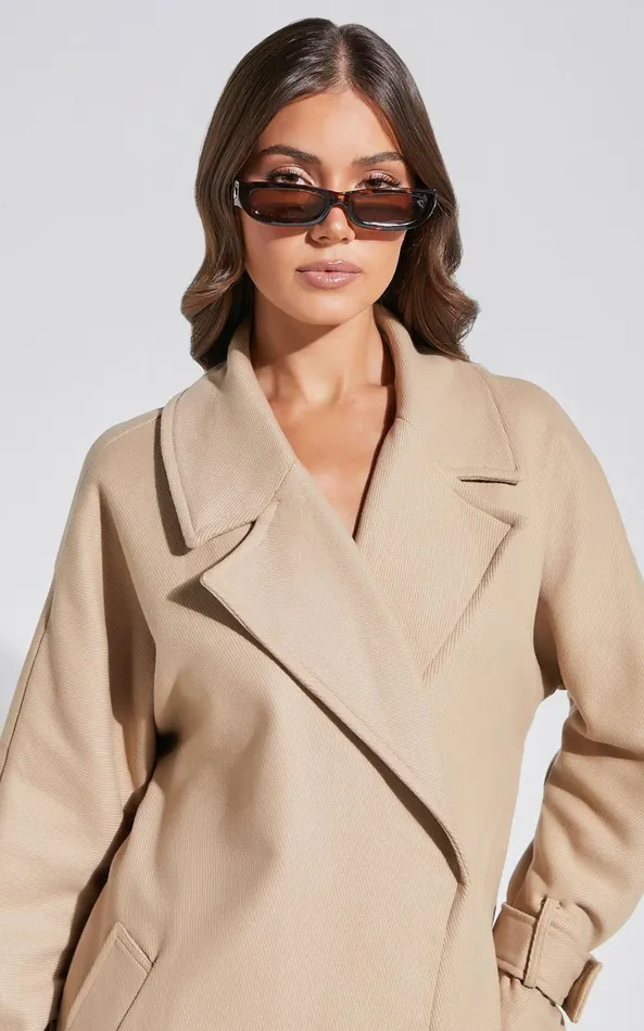 Showpo Connor Sunglasses 8211 Thin Rectangle Sunglasses In Tort Women Sunglasses