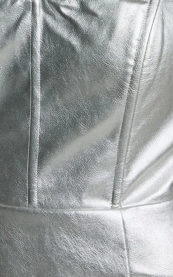 Showpo Cooper Mini Dress 8211 Metallic Strapless Dress In Silver Women Dresses