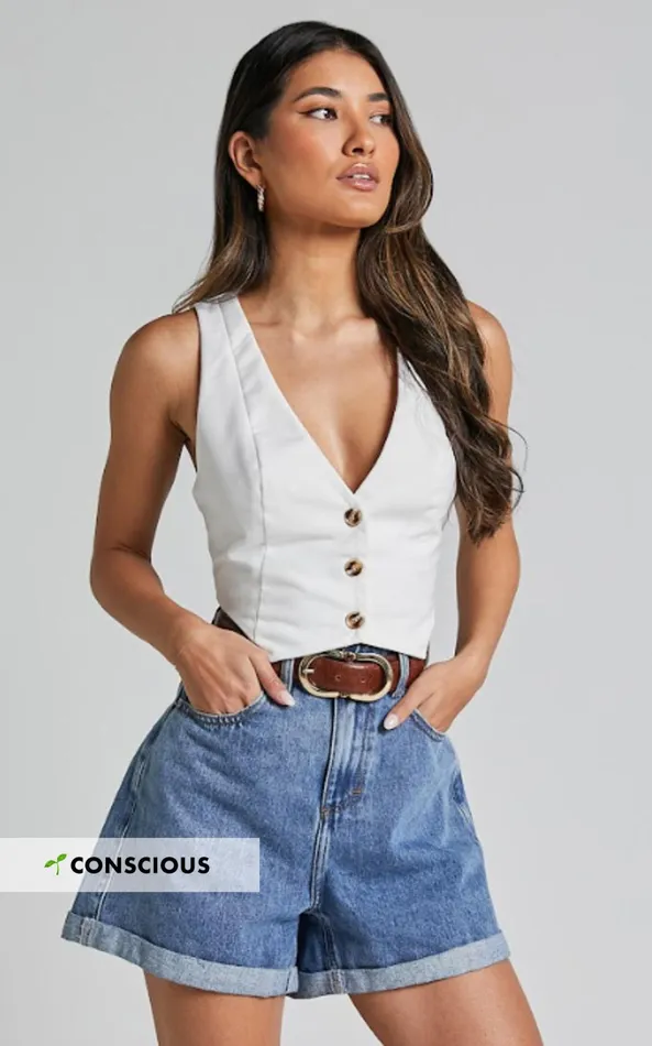 Showpo Cristiana Shorts 8211 High Waisted Cuffed Denim In Blue Women Curve Clothes Showpo Cristiana Shorts 8211 High Waisted Cuffed Denim In Blue Women Curve Clothes