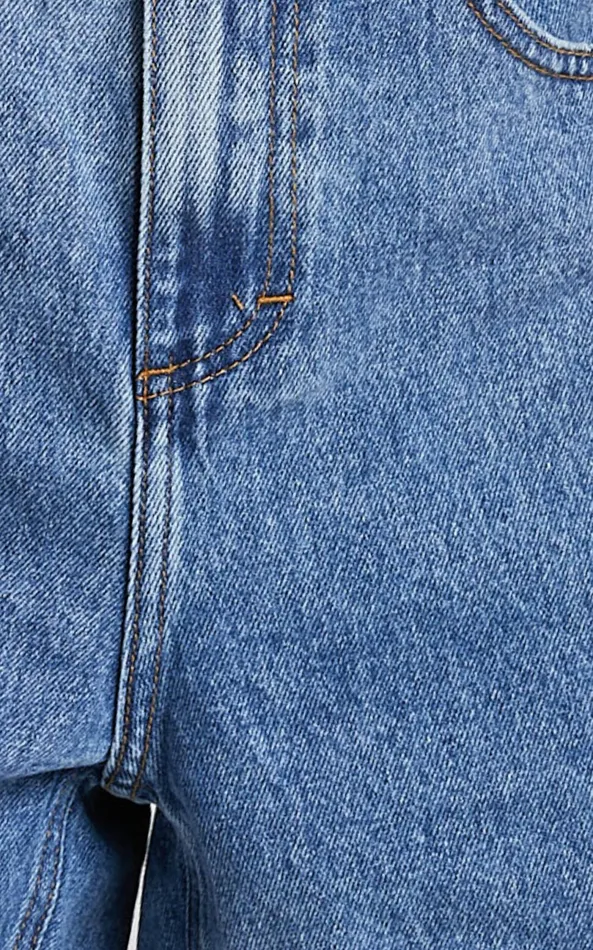 Showpo Cristiana Shorts 8211 High Waisted Cuffed Denim In Blue Women Curve Clothes