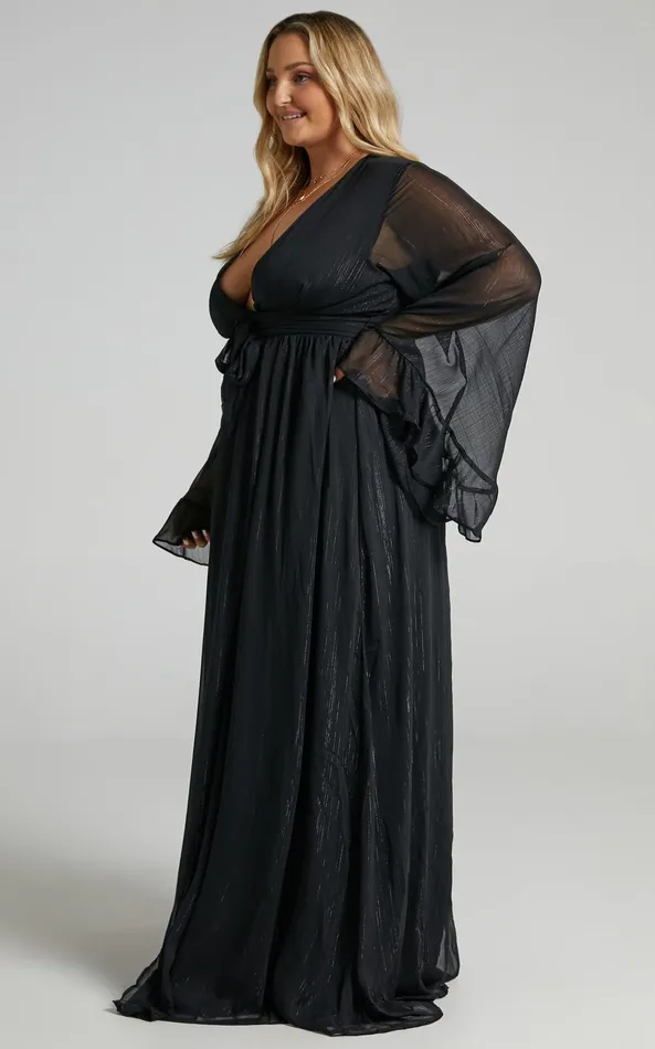 Showpo Dangerous Woman Maxi Dress 8211 Plunge Thigh Split Dress In Black Women Dresses