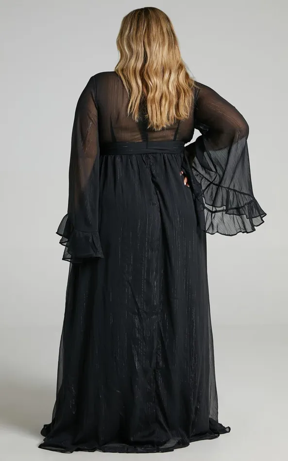Showpo Dangerous Woman Maxi Dress 8211 Plunge Thigh Split Dress In Black Women Dresses