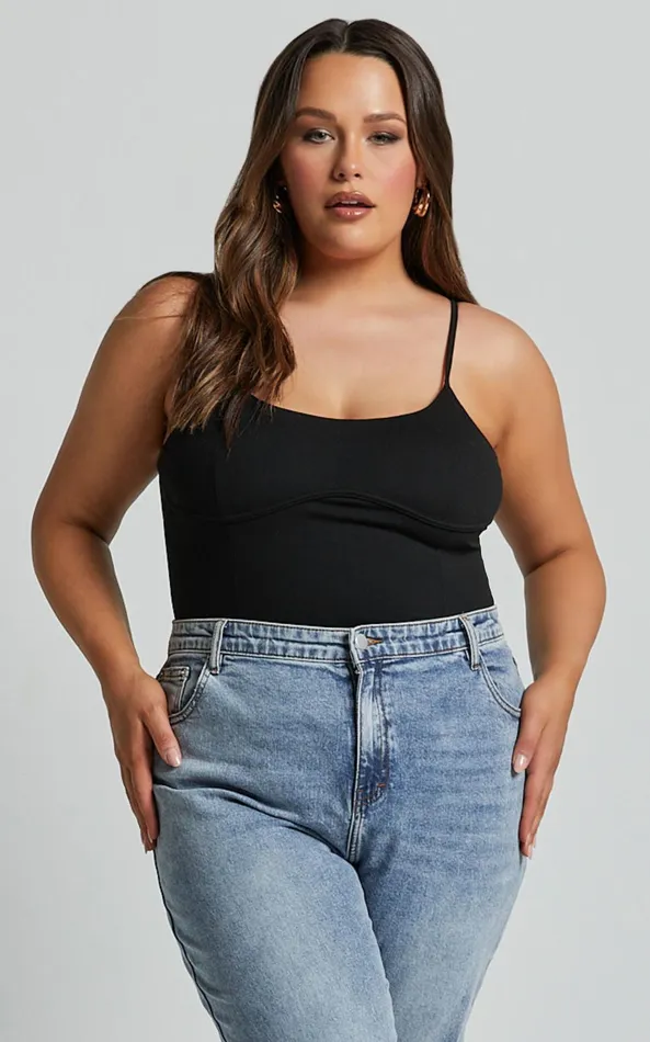 Showpo Daramie Bodysuit 8211 Underbust Detail Bodysuit In Black Women Curve Clothes