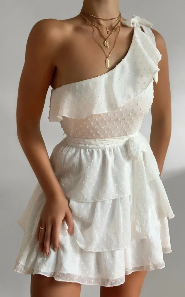 Showpo Darling I Am A Daydream Mini Dress In White Women Curve Clothes