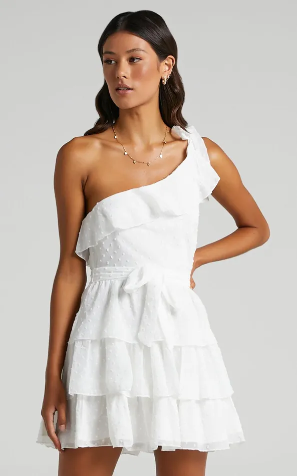 Showpo Darling I Am A Daydream Mini Dress In White Women Curve Clothes