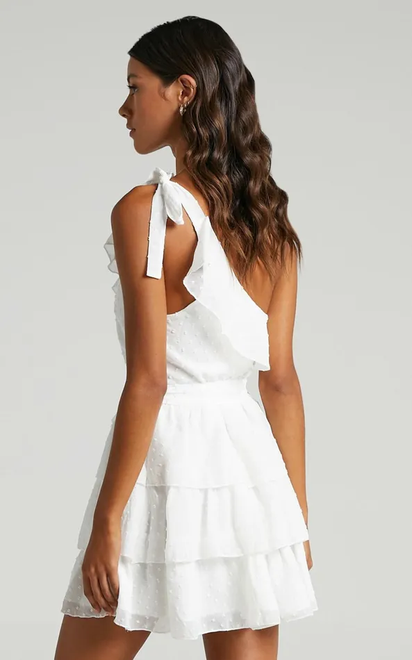 Showpo Darling I Am A Daydream Mini Dress In White Women Curve Clothes