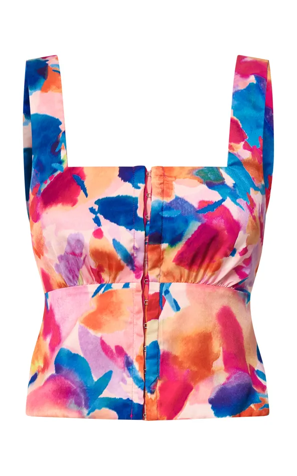Showpo Davian Top 8211 Wide Strap Straight Neck Corset In Multi Women Tops