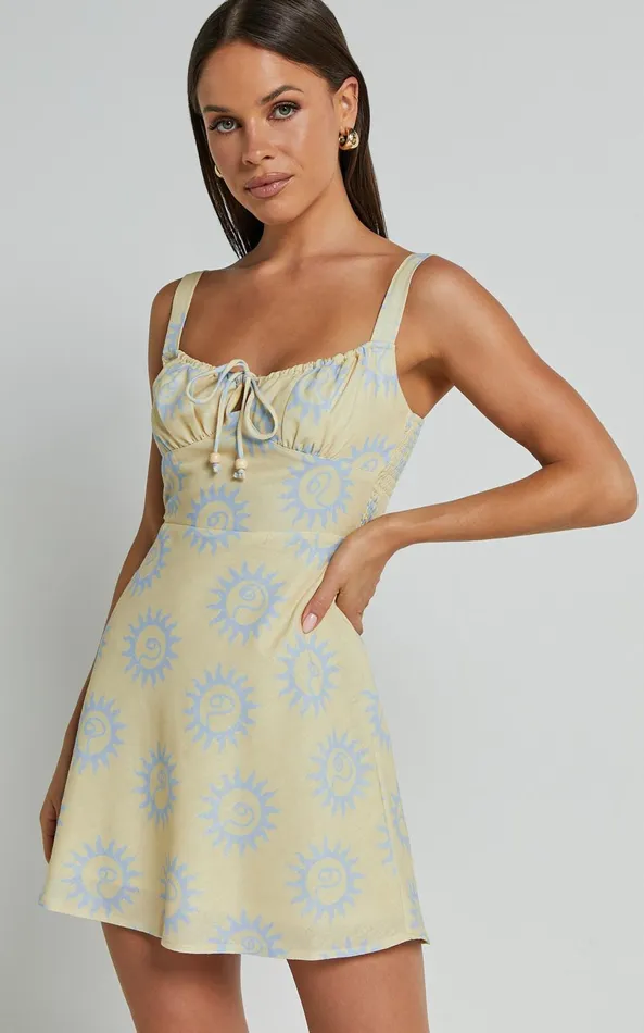 Showpo Davie Mini Dress 8211 Sleeveless Tie Ruched Bust Shift Dress In Lemon Women Dresses Showpo Davie Mini Dress 8211 Sleeveless Tie Ruched Bust Shift Dress In Lemon Women Dresses