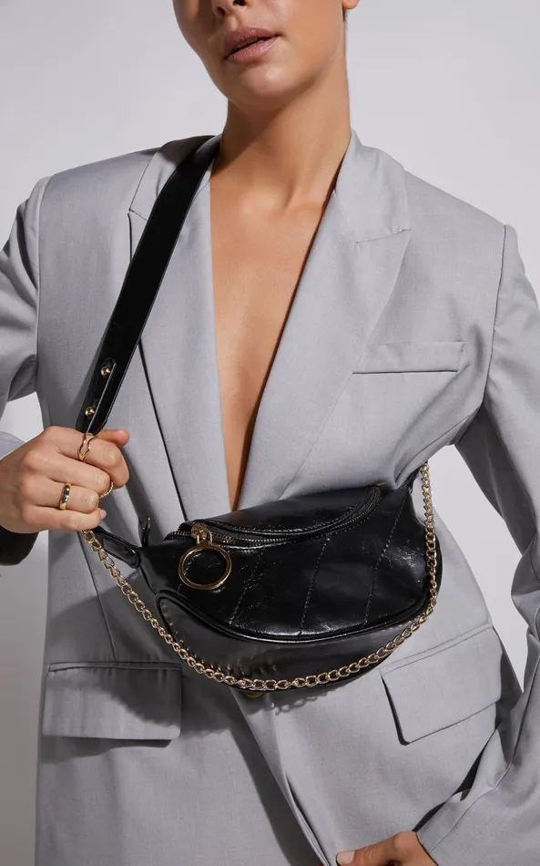 Showpo Dawson Crossbody Bag In BlackGold Women Bags