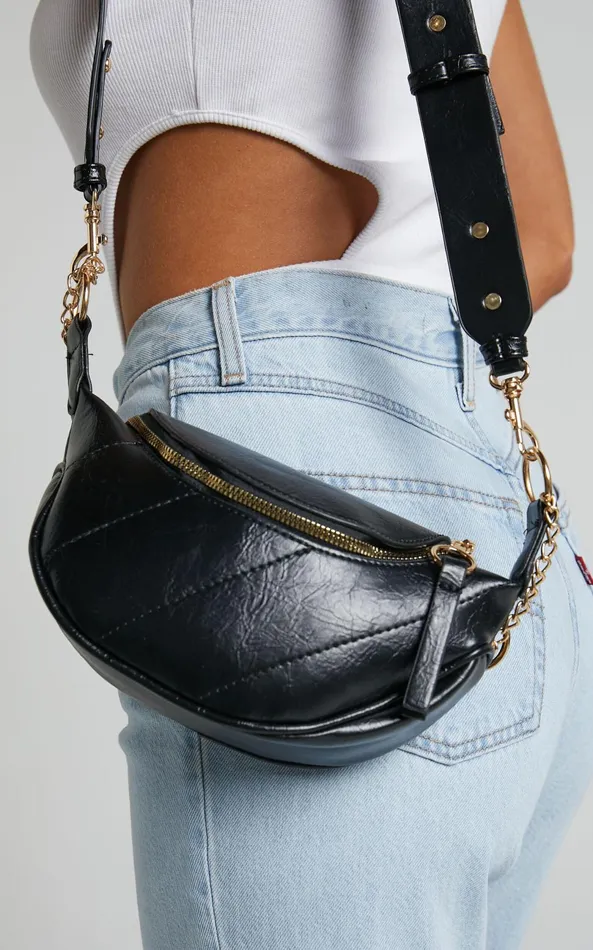 Showpo Dawson Crossbody Bag In BlackGold Women Bags