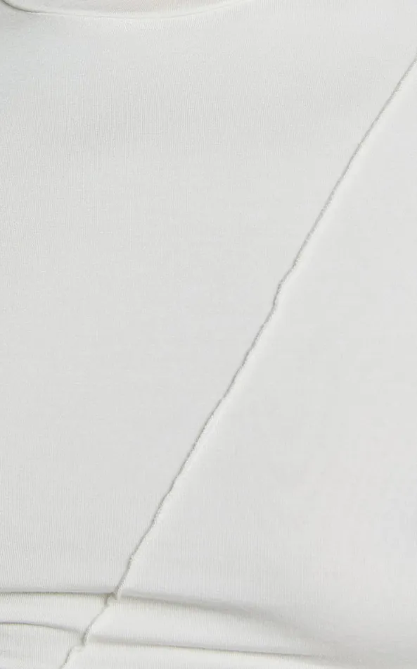 Showpo Dayna Top 8211 Long Sleeve Exposed Seam Top In Off White Women Tops