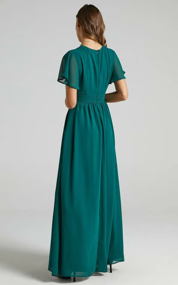 Showpo December Maxi Dress In Emerald Women Dresses
