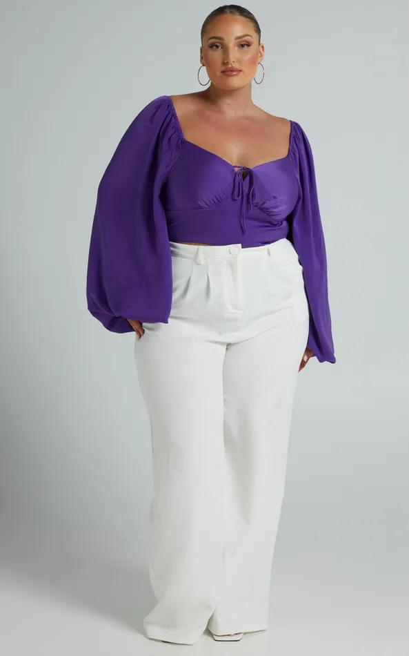 Showpo Delia Blouse 8211 Long Sleeve Blouse In Purple Women Tops