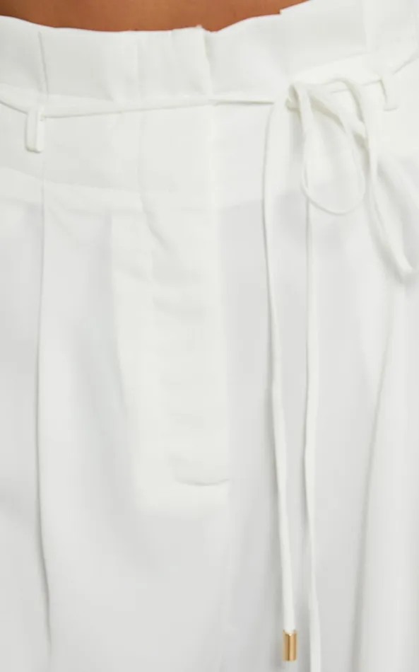 Showpo Denmark Two Piece Set 8211 Strapless Top and Wide Leg Set In White Women Dresses
