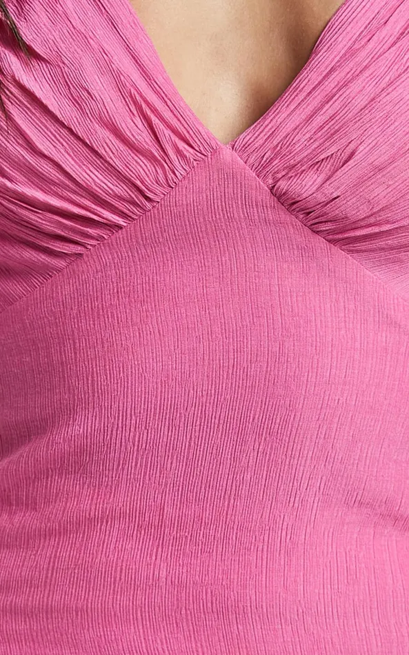 Showpo Devina Top 8211 V Neck Flutter Sleeve Top In Pink Women Tops