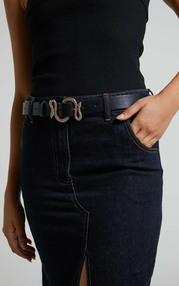 Showpo Dhivine Belt In Black Women Belts