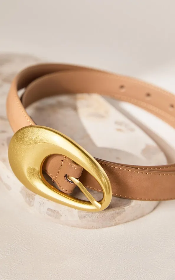 Showpo Diana Belt 8211 Oval Shape Large Buckle Detail Belt In Tan Women Belts Showpo Diana Belt 8211 Oval Shape Large Buckle Detail Belt In Tan Women Belts