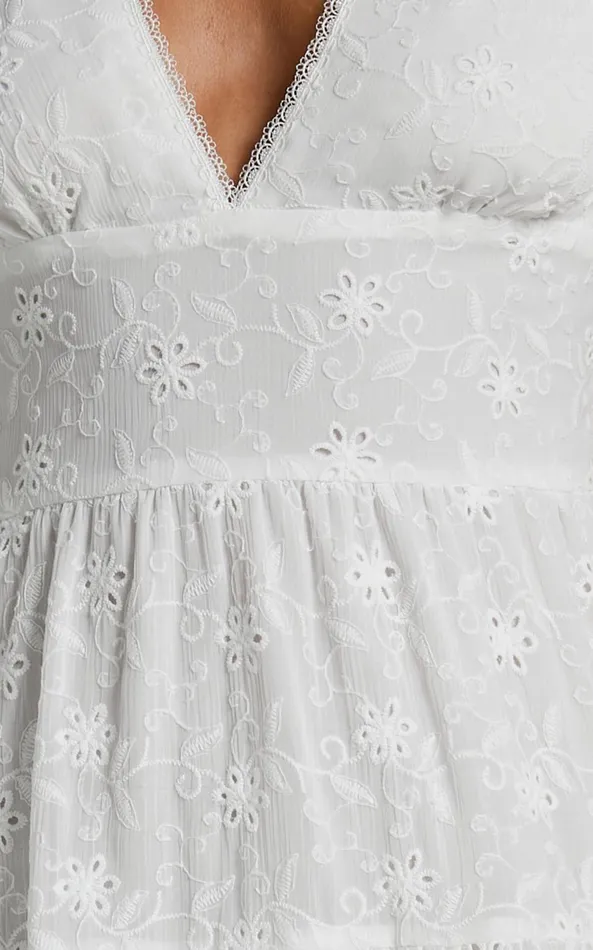 Showpo Divora Midi Dress 8211 Plunge Balloon Sleeve Tiered Dress In Ivory Women Curve Clothes