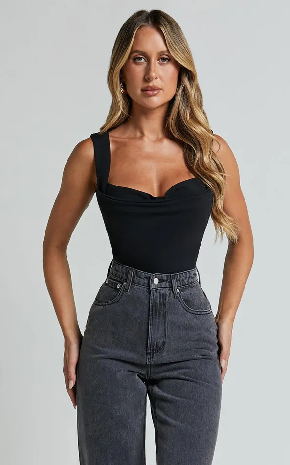 Showpo Donna Top 8211 Cowl Neck Corset Top In Black Women Tops
