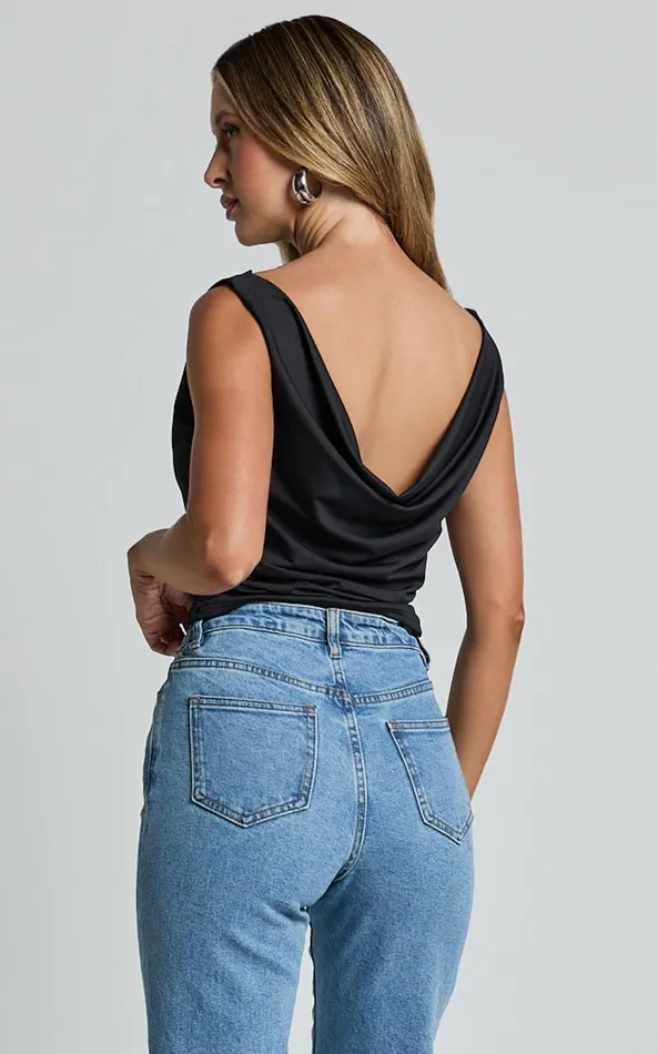 Showpo Doris Top 8211 Cowl Neck Crop Top In Black Women Tops