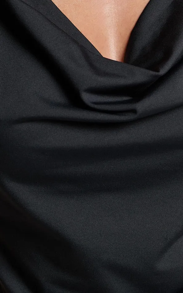 Showpo Doris Top 8211 Cowl Neck Crop Top In Black Women Tops