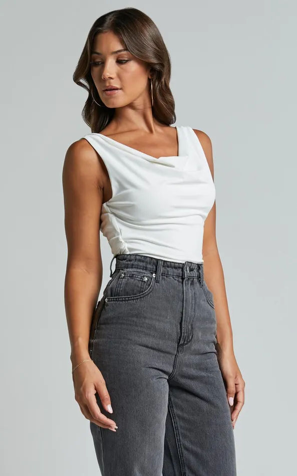 Showpo Doris Top 8211 Cowl Neck Crop Top In White Women Tops
