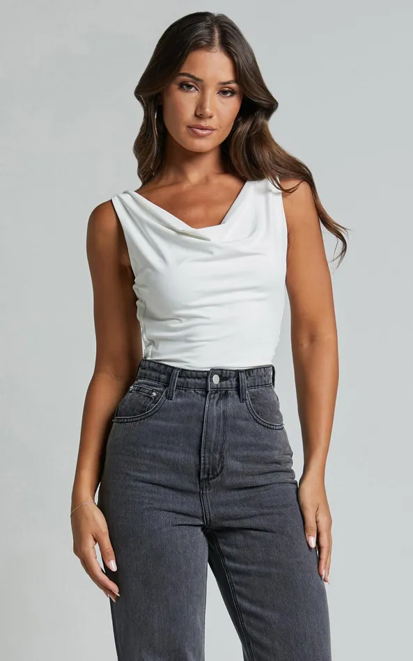 Showpo Doris Top 8211 Cowl Neck Crop Top In White Women Tops