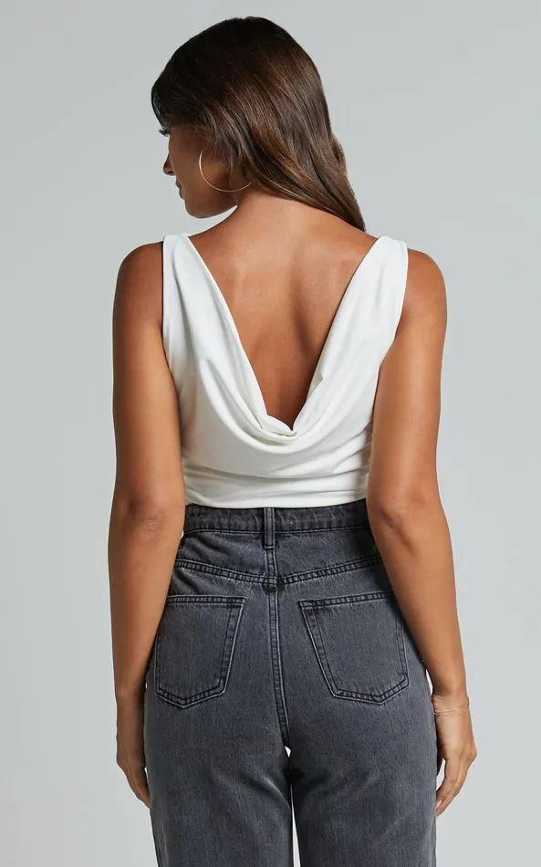 Showpo Doris Top 8211 Cowl Neck Crop Top In White Women Tops