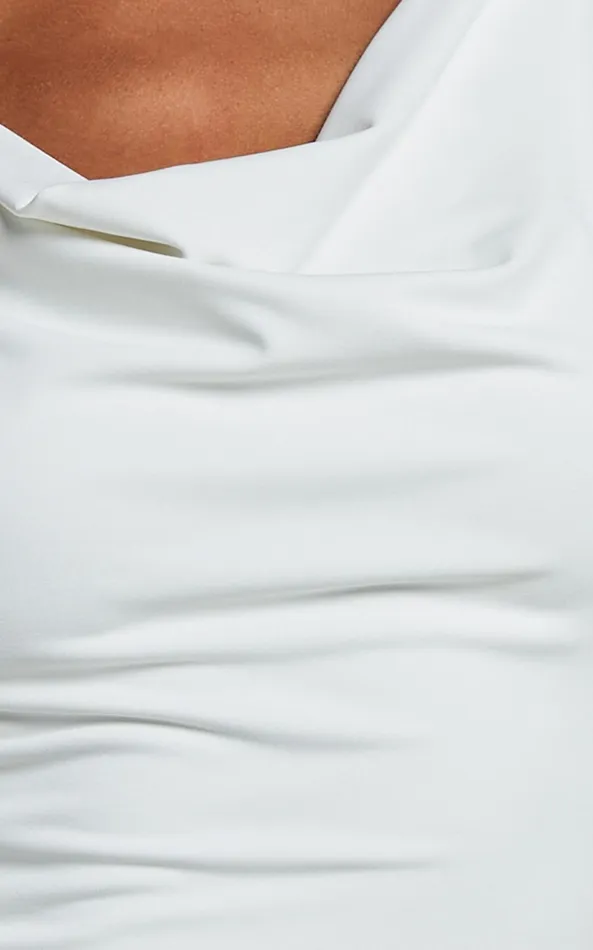 Showpo Doris Top 8211 Cowl Neck Crop Top In White Women Tops