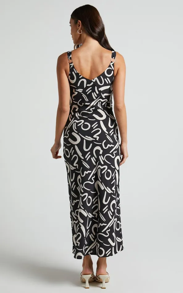 Showpo Eden Midi Dress 8211 Wide Strap Slip Dress In Black Women Dresses