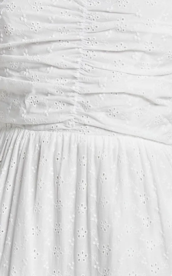 Showpo Edyta Maxi Dress 8211 Ruched Tiered Dress In White Women Dresses
