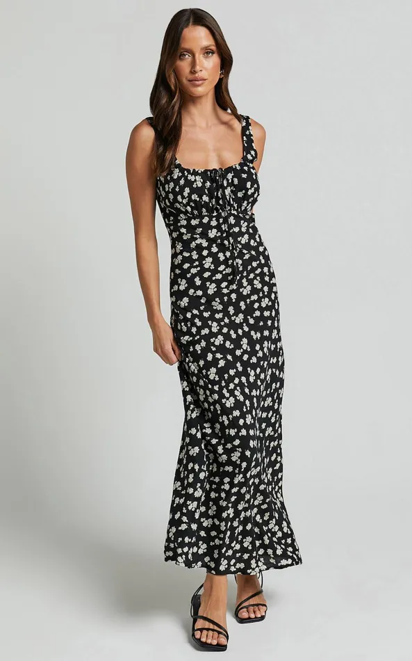 Showpo Elanora Midi Dress 8211 Scoop Neck Keyhole Front Empire Waist Bias Cut Slip Dress In Black Wildflower Women Dresses Showpo Elanora Midi Dress 8211 Scoop Neck Keyhole Front Empire Waist Bias Cut Slip Dress In Black Wildflower Women Dresses