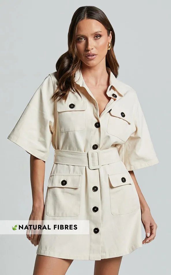 Showpo Elena Mini Dress 8211 Wide Sleeve Utility Dress In Natural Women Curve Clothes Showpo Elena Mini Dress 8211 Wide Sleeve Utility Dress In Natural Women Curve Clothes