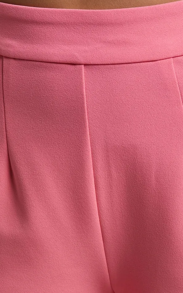 Showpo Elibeth Two Piece Set 8211 Crop Top And High Waisted Wide Leg Pants Set In Bubblegum Pink Women Curve Clothes
