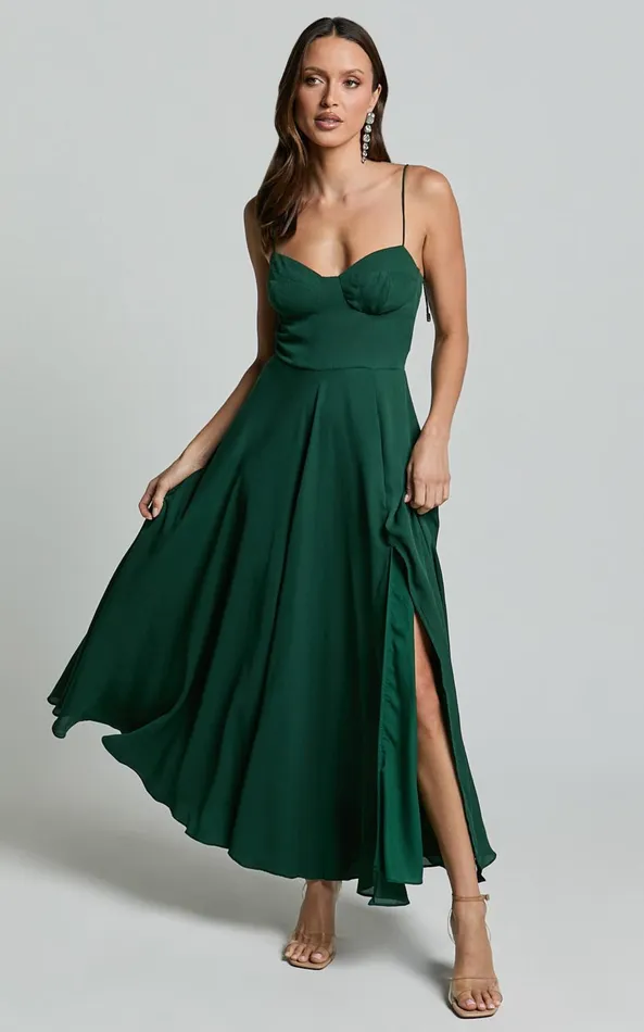 Showpo Elijah Maxi Dress 8211 Bust Cup Tie Strap Dress In Forest Green Women Dresses Showpo Elijah Maxi Dress 8211 Bust Cup Tie Strap Dress In Forest Green Women Dresses