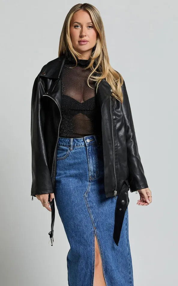 Showpo Ellery Faux Leather Jacket 8211 Faux Leather Longline Belted Biker Jacket In Black Women Jackets and Coats Showpo Ellery Faux Leather Jacket 8211 Faux Leather Longline Belted Biker Jacket In Black Women Jackets and Coats
