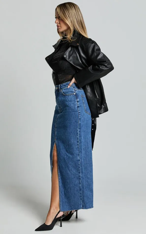 Showpo Ellery Faux Leather Jacket 8211 Faux Leather Longline Belted Biker Jacket In Black Women Jackets and Coats