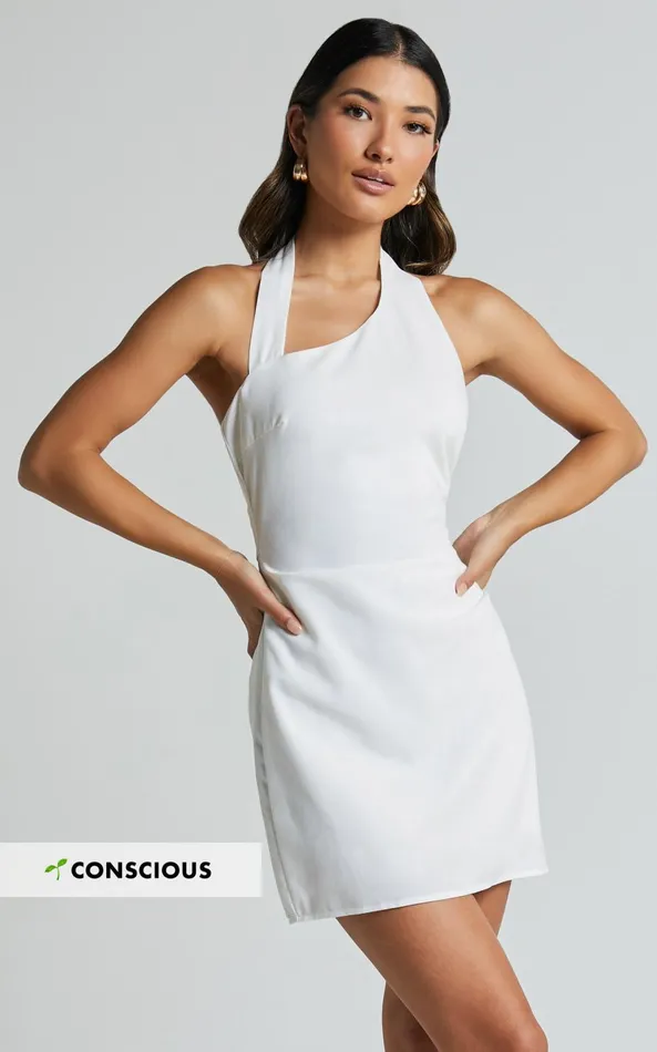 Showpo Ellise Mini Dress 8211 Halter Back Bodycon Dress In White Women Dresses Showpo Ellise Mini Dress 8211 Halter Back Bodycon Dress In White Women Dresses