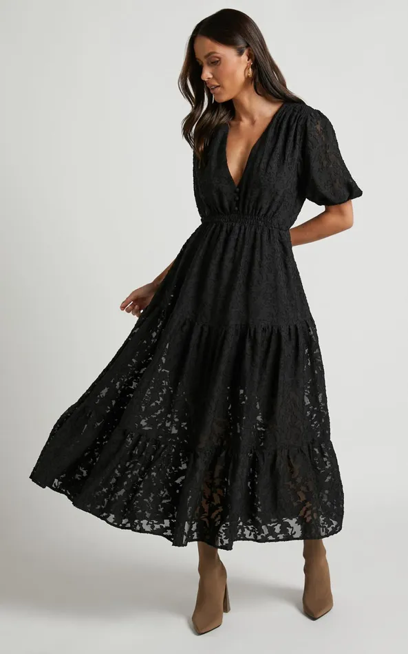 Showpo Elpina Midi Dress 8211 Button Through Tiered Shirt Dress In Black Women Dresses Showpo Elpina Midi Dress 8211 Button Through Tiered Shirt Dress In Black Women Dresses