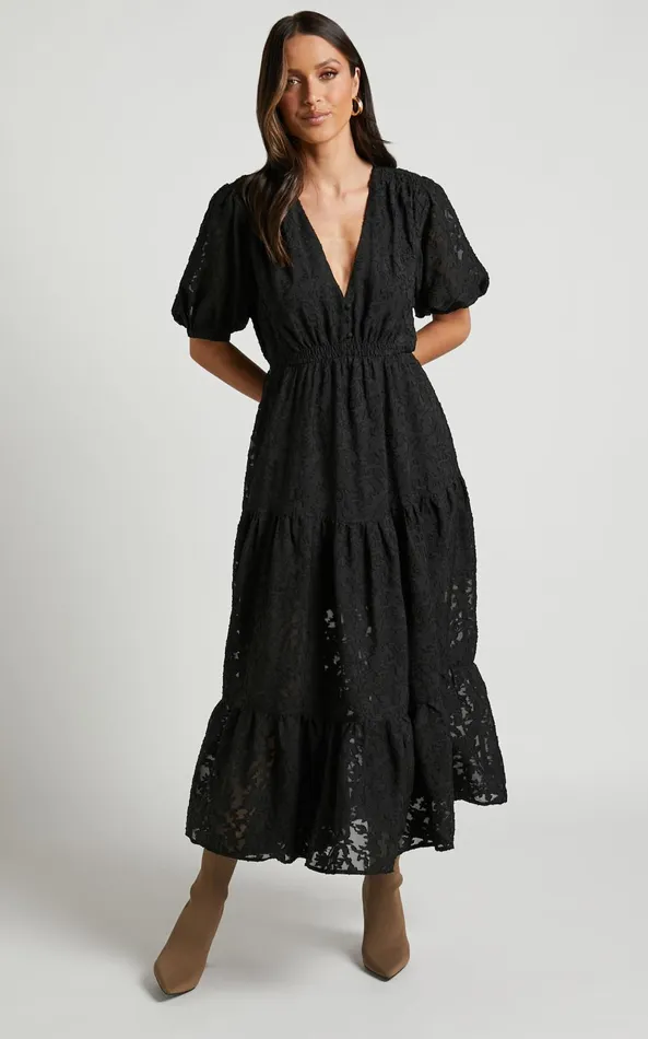 Showpo Elpina Midi Dress 8211 Button Through Tiered Shirt Dress In Black Women Dresses Showpo Elpina Midi Dress 8211 Button Through Tiered Shirt Dress In Black Women Dresses