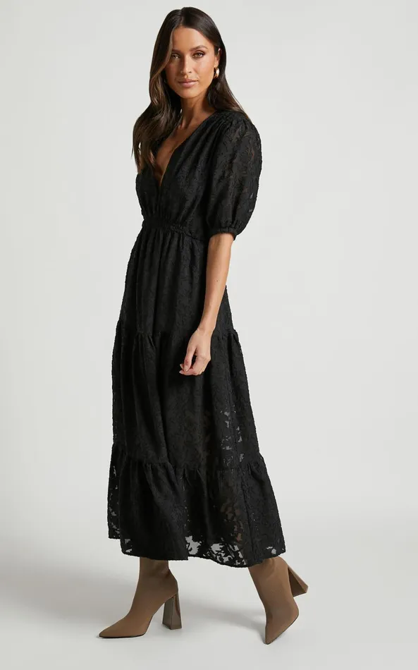 Showpo Elpina Midi Dress 8211 Button Through Tiered Shirt Dress In Black Women Dresses Showpo Elpina Midi Dress 8211 Button Through Tiered Shirt Dress In Black Women Dresses