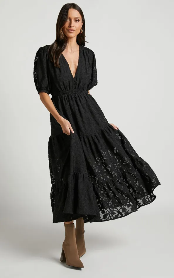 Showpo Elpina Midi Dress 8211 Button Through Tiered Shirt Dress In Black Women Dresses Showpo Elpina Midi Dress 8211 Button Through Tiered Shirt Dress In Black Women Dresses